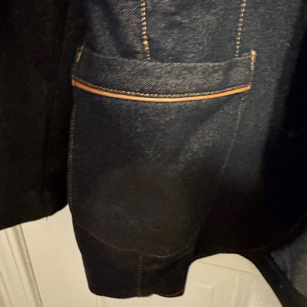 MONDO VTG Denim Blazer Jacket Mens Sz L Regular Fit Cotton Blend - Picture 6 of 10